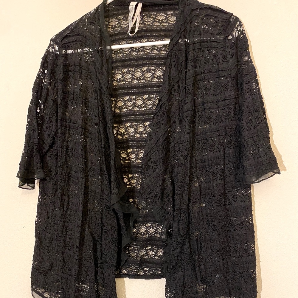 Lacy black cardigan